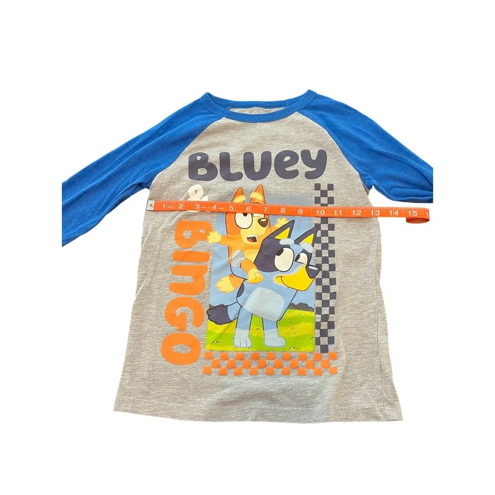 Jumping Beans Bluey Bingo Boys Raglan Long Sleeve Shirt Grey Blue Size 7‎
